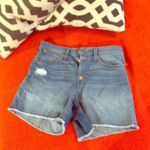J Crew High Rise Denim Shorts